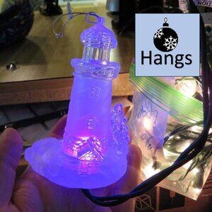 Fiber Optic Lighthouse (plugs in Christmas Light Strand socket) 1990s